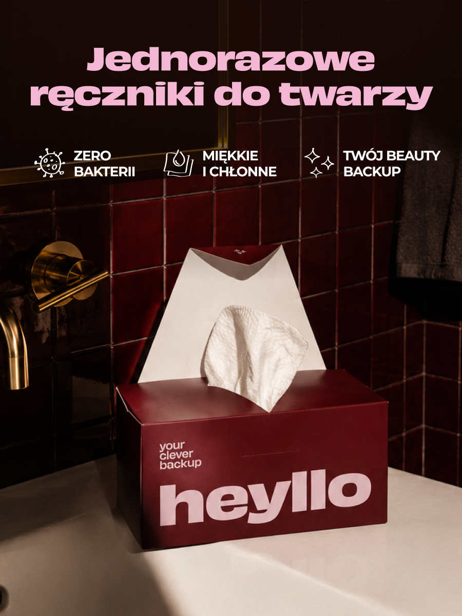 Jednorazowe ręczniki do twarzy 80 szt. - HEYLLO - oczyszczanie  i demakijaż